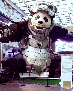 WTF: 20-Foot Statue of a Panda Wearing an Iron Man Suit