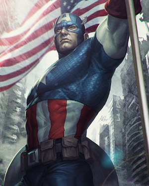 Heroic CAPTAIN AMERICA and Grizzled HULK Art