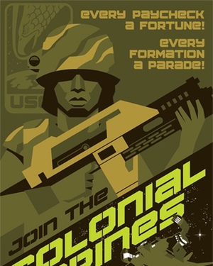ALIENS Propaganda Poster for Colonial Marines and PREDATOR Fan Art