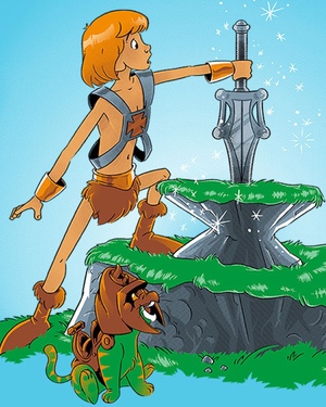 Amazing HE-MAN and SWORD IN THE STONE Mashup Art