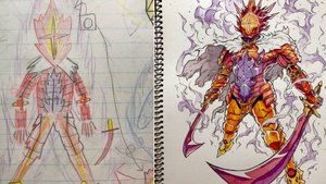 Anime Artist Turns More of His Son's Drawings into Cool Character Art