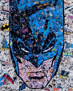 Batman Portrait Made Using Batman Comic Art