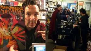 Benedict Cumberbatch Hangs Out in Comic Book Store Dressed in Full DOCTOR STRANGE Costume