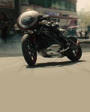 Black Widow Rides Motorcycle in Photo for AGE OF ULTRON