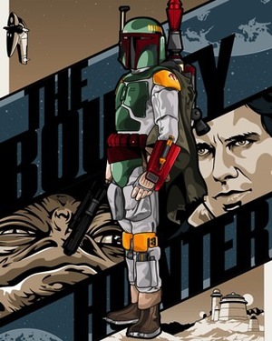 Boba Fett Stands Against Han and Jabba in Art by Salvador Anguiano