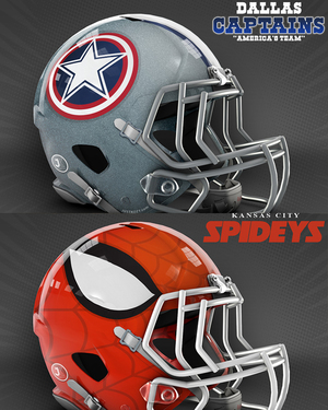 Brilliantly Designed Marvel-Themed Football Helmets