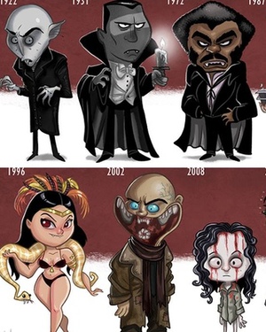 Cartoon Style Evolution of Movie Vampires by Jeff Victor
