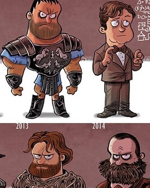 Cartoon-Style Evolution of Russell Crowe by Jeff Victor