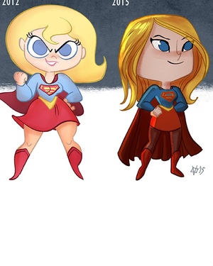 Cartoon-Style Evolution of SUPERGIRL by Jeff Victor