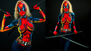 Check Out This Lady Deadpool Body Paint Cosplay