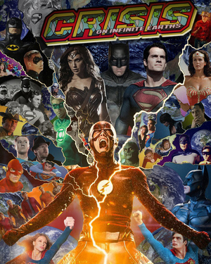 Cool CRISIS ON INFINITE EARTHS Poster is The Ultimate Live Action DC Universe Crossover