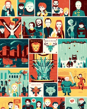 Fun GAME OF THRONES Inspired Print by Dave Perillo