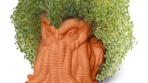 Cthulhu Gets His Own Chia Pet with a Bob Ross Hairdo