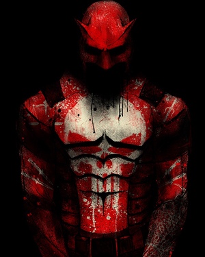 Daredevil and Punisher Mashup Art by Nikita Kaun