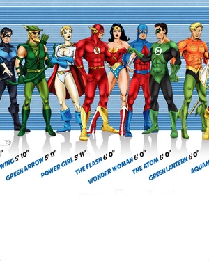 DC Superheroes Height Comparison Chart