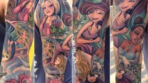 Disney Princess Sleeve Tattoo