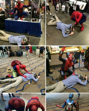 Drunk Uncle Ben Passes Out in Front of Spider-Man Cosplayers
