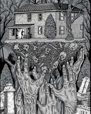 Eerie NIGHT OF THE LIVING DEAD Poster Art by Timothy Pittides