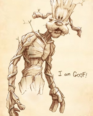 Fan Art Shows Goofy as Groot and Pluto as Rocket Raccoon