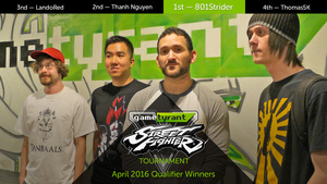 GameTyrant STREET FIGHTER V April Tournament — Winners and Photos