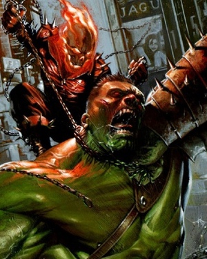Ghost Rider Ruthlessly Chokes Out The Hulk in Comic Art