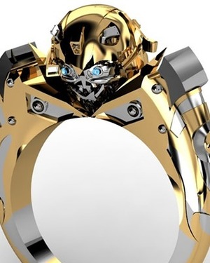 Gold-Plated Bumblebee Transformers Ring