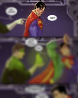 Green Lantern Pranks Superman in Comic