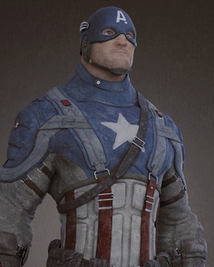 Gritty Pixar Style Captain America Character Design
