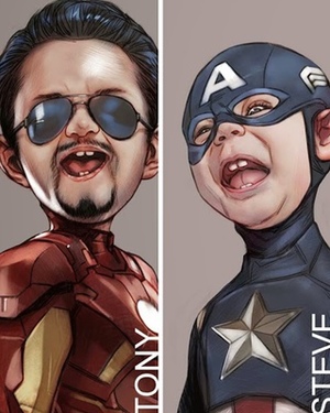 Humorous Baby-Faced Avengers Caricatures by Ben Oliver