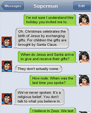 Humorous Christmas Texts from Superheroes