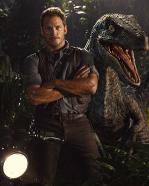 JURASSIC WORLD - Chris Pratt Strikes a Pose with His Raptor Frenemy