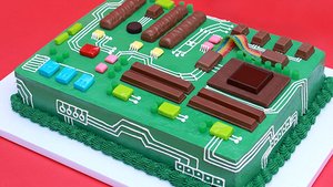 Learn How to Make a Geeky Tech Motherboard Cake 