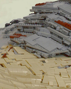 LEGO Recreation of Downed Star Destroyer on Jakku From STAR WARS: THE FORCE AWAKENS