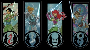 Lightsaber-Wielding Jedi Disney Princesses Art Series