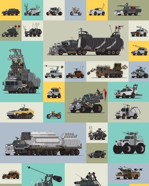 MAD MAX Vehicle Poster - Mad World: The Vehicles of Fury Road