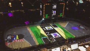 MARIO KART Projected Onto Hockey Rink For One Epic Game!