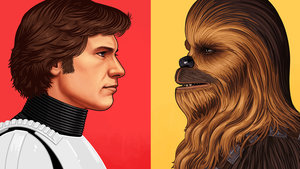 Mike Mitchell's Han Solo and Chewbacca Mondo Profiles Are Available Now