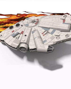 Millennium Falcon Mounted 3D Light Looks Like It's Tearing Through Your Wall