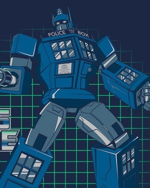 Optimus Prime Re-imagined as DOCTOR WHO's TARDIS in T-Shirt Art