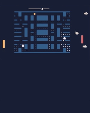 Pac-Man, Pong, and Space Invaders Video Game Mashup - Pacapong