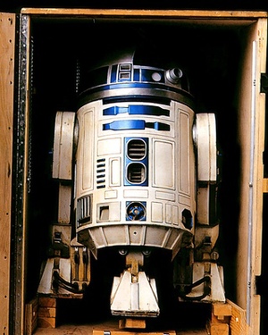Photo of R2-D2 in His Crate