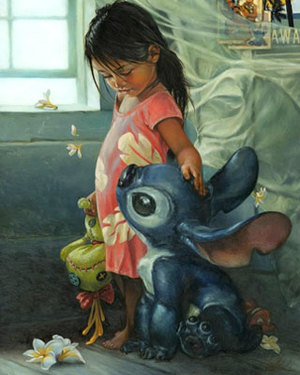Realistic Portrait of LILO & STITCH by Heather Theurer