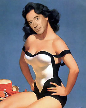 Robert Downey Jr. As a Classic Pinup Girl — 13 Sassy Images