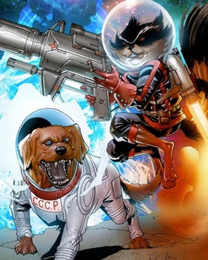 Rocket Raccoon and Cosmo Grace GUARDIANS OF THE GALAXY Cover Art