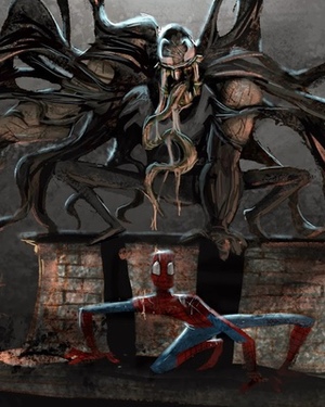 Savage Venom and Spider-Man Art by Michael David Mitchell