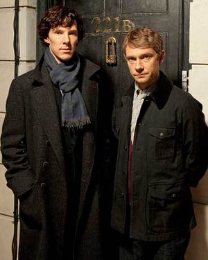 See Benedict Cumberbatch & Martin Freeman in Old School SHERLOCK Costumes