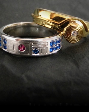 STAR WARS Inspired R2-D2 and C-3PO Wedding Rings