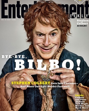 Stephen Colbert Dressed as Bilbo, Gandalf and Legolas in EW HOBBIT Covers