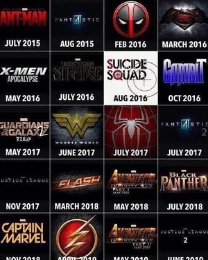 Superhero Movie Chart Shows Film Line-Up For The Next 4 Years