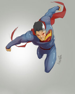 SUPERMAN Into Battle Sketch - WIP
